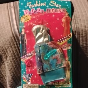 Formal Dress Doll Outfit - Blue and Silver